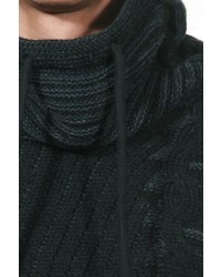 schwarzer Pullover mit einem Schalkragen von EX-PENT