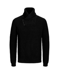 schwarzer Pullover mit einem Schalkragen von Jack & Jones