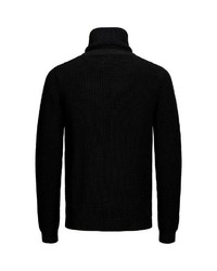 schwarzer Pullover mit einem Schalkragen von Jack & Jones