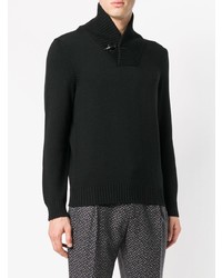 schwarzer Pullover mit einem Schalkragen von Fay