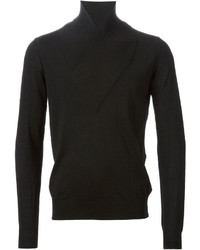 schwarzer Pullover mit einem Schalkragen von Paolo Pecora