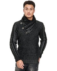 schwarzer Pullover mit einem Schalkragen von Redbridge