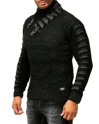 schwarzer Pullover mit einem Schalkragen von RUSTY NEAL