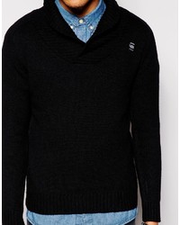 schwarzer Pullover mit einem Schalkragen von G Star