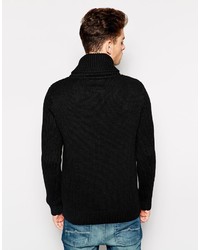 schwarzer Pullover mit einem Schalkragen von Brave Soul