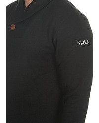 schwarzer Pullover mit einem Schalkragen von Solid