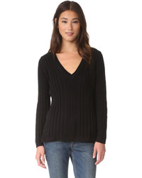 schwarzer Pullover mit einem V-Ausschnitt von 525 America