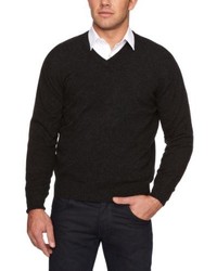 schwarzer Pullover mit einem V-Ausschnitt von Alan Paine