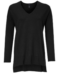 schwarzer Pullover mit einem V-Ausschnitt von B.C. BEST CONNECTIONS by Heine