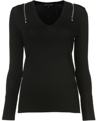 schwarzer Pullover mit einem V-Ausschnitt von Barbara Bui