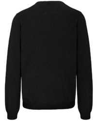 schwarzer Pullover mit einem V-Ausschnitt von BASEFIELD