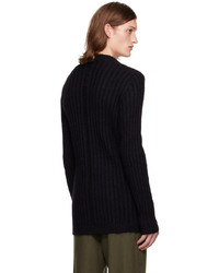 schwarzer Pullover mit einem V-Ausschnitt von Rick Owens