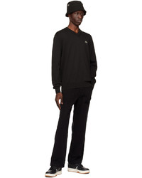 schwarzer Pullover mit einem V-Ausschnitt von Lacoste