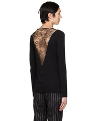 schwarzer Pullover mit einem V-Ausschnitt von ARTURO OBEGERO