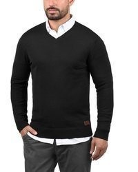 schwarzer Pullover mit einem V-Ausschnitt von BLEND