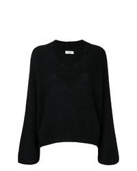 schwarzer Pullover mit einem V-Ausschnitt von Blugirl