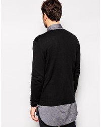 schwarzer Pullover mit einem V-Ausschnitt von Asos