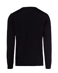 schwarzer Pullover mit einem V-Ausschnitt von Brax