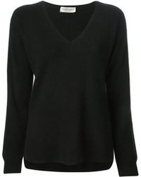 schwarzer Pullover mit einem V-Ausschnitt von Bruno Manetti