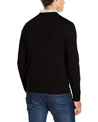 schwarzer Pullover mit einem V-Ausschnitt von Calvin Klein