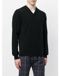 schwarzer Pullover mit einem V-Ausschnitt von N.Peal
