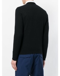 schwarzer Pullover mit einem V-Ausschnitt von Prada