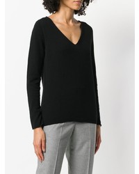 schwarzer Pullover mit einem V-Ausschnitt von Peserico