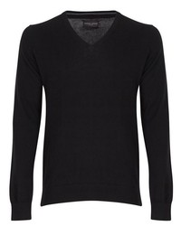 schwarzer Pullover mit einem V-Ausschnitt von CASUAL FRIDAY