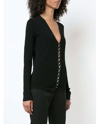 schwarzer Pullover mit einem V-Ausschnitt von Barbara Bui