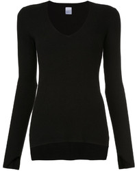 schwarzer Pullover mit einem V-Ausschnitt von CITYSHOP