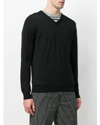 schwarzer Pullover mit einem V-Ausschnitt von Lanvin
