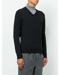 schwarzer Pullover mit einem V-Ausschnitt von Salvatore Ferragamo