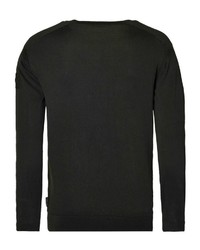 schwarzer Pullover mit einem V-Ausschnitt von CODE-ZERO