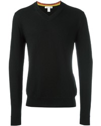 schwarzer Pullover mit einem V-Ausschnitt von Comme des Garcons