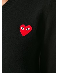 schwarzer Pullover mit einem V-Ausschnitt von Comme des Garcons