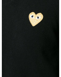schwarzer Pullover mit einem V-Ausschnitt von Comme des Garcons