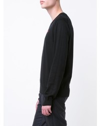 schwarzer Pullover mit einem V-Ausschnitt von Comme Des Garcons Play