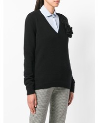 schwarzer Pullover mit einem V-Ausschnitt von Gucci