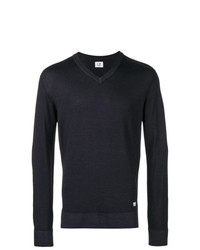 schwarzer Pullover mit einem V-Ausschnitt von CP Company