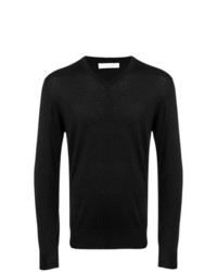 schwarzer Pullover mit einem V-Ausschnitt von Cruciani