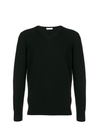 schwarzer Pullover mit einem V-Ausschnitt von Cruciani