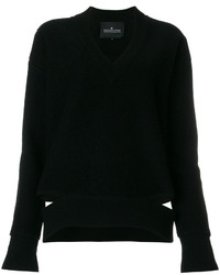schwarzer Pullover mit einem V-Ausschnitt von Designers Remix