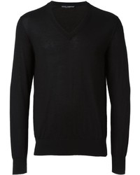 schwarzer Pullover mit einem V-Ausschnitt von Dolce & Gabbana