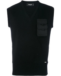 schwarzer Pullover mit einem V-Ausschnitt von DSQUARED2