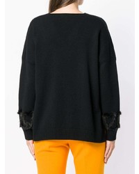 schwarzer Pullover mit einem V-Ausschnitt von Fendi