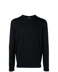 schwarzer Pullover mit einem V-Ausschnitt von Emporio Armani
