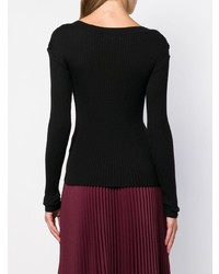 schwarzer Pullover mit einem V-Ausschnitt von Enfold