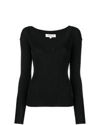 schwarzer Pullover mit einem V-Ausschnitt von Enfold