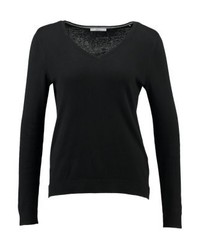schwarzer Pullover mit einem V-Ausschnitt von Esprit