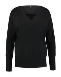 schwarzer Pullover mit einem V-Ausschnitt von Esprit